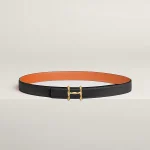 H Torsade belt buckle & Reversible leather strap 24 mm